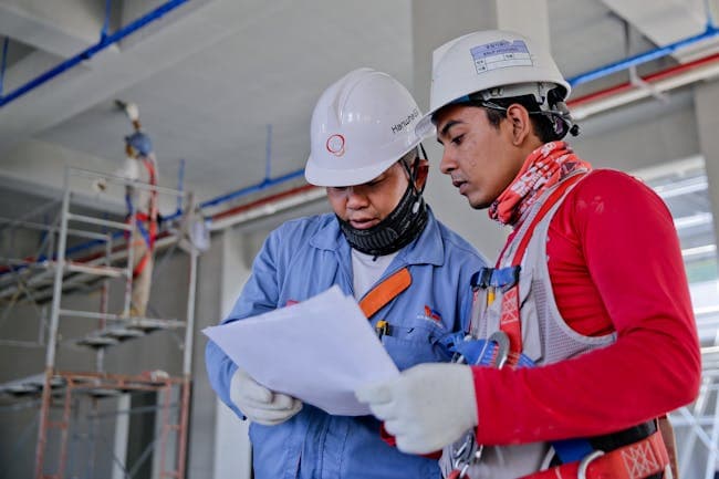 Construction project team using AI to handle job paperwork